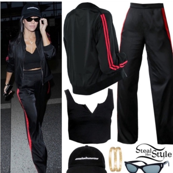 I.AM.GIA Maxwell Satin Track Pants Black Red Size XS - Picture 5 of 8